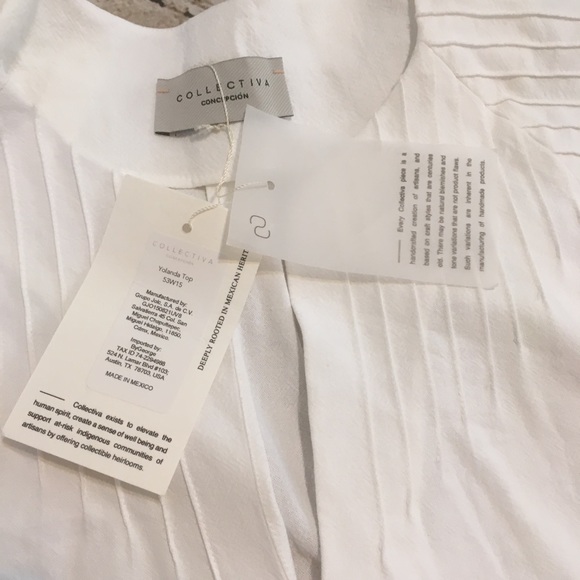 NWT COLLECTIVE white long sleeve top - Picture 10 of 12